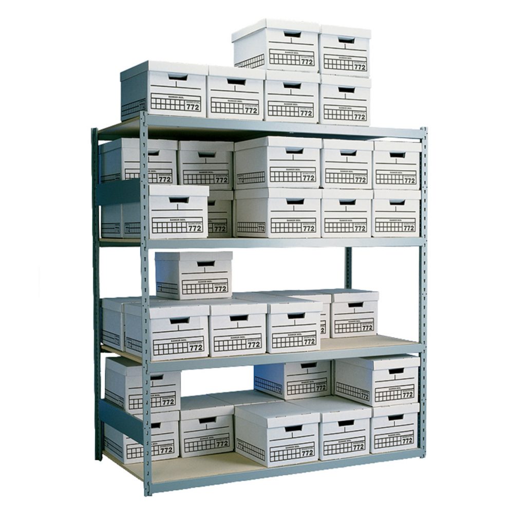 Record Box Storage Shelving, Archival File Box Racks