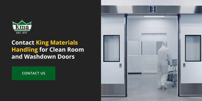 Contact King Materials Handling for Clean Room and Washdown Doors